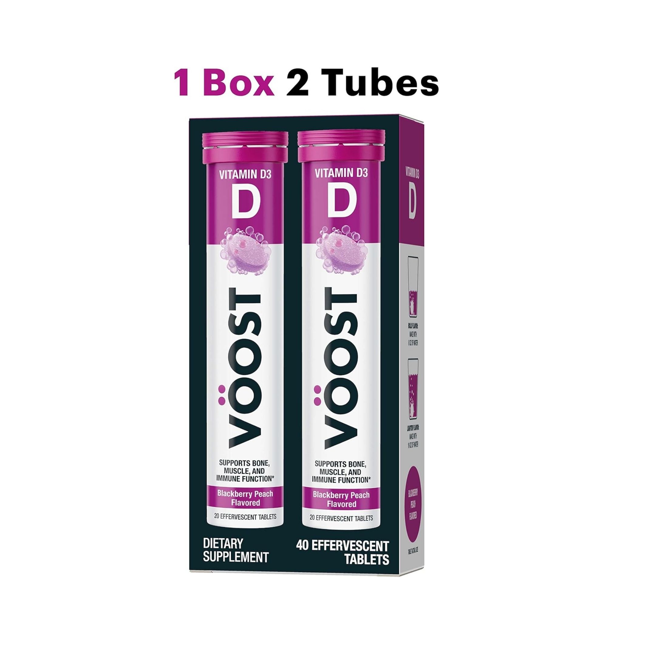 Voost Vitamin D3, Tablets, Blackberry Peach