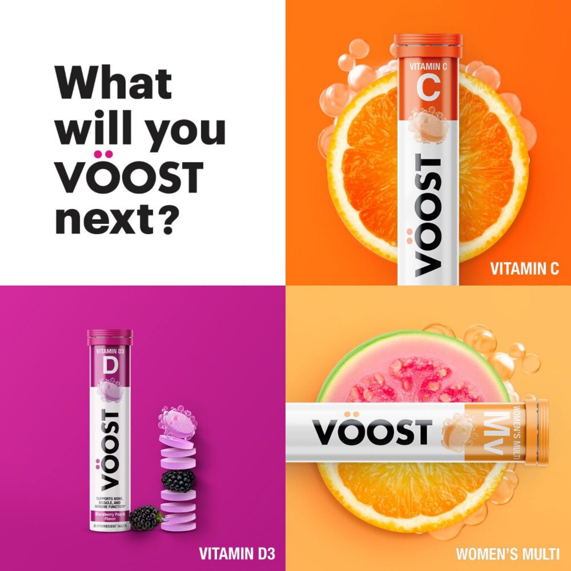 Voost Vitamin Drink, Beauty, Tablets, Strawberry Kiwi Flavored