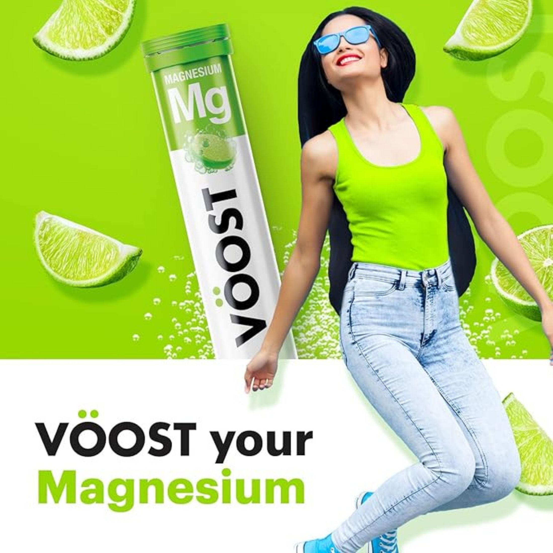 Voost Magnesium, Effervescent Tablets, Lemon Lime Flavored
