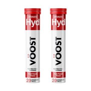 Voost Hydrate, Electrolytes + B Vitamins, Fruit Punch Flavor, 20 Tablets