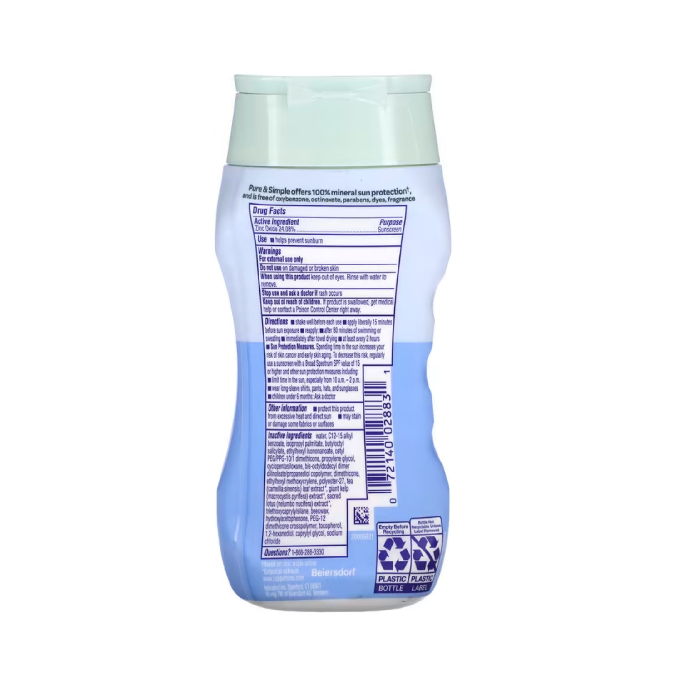 Coppertone Pure & Simple Mineral Sunscreen Lotion With Zinc Oxide - SPF 50 - 6 Fl Oz