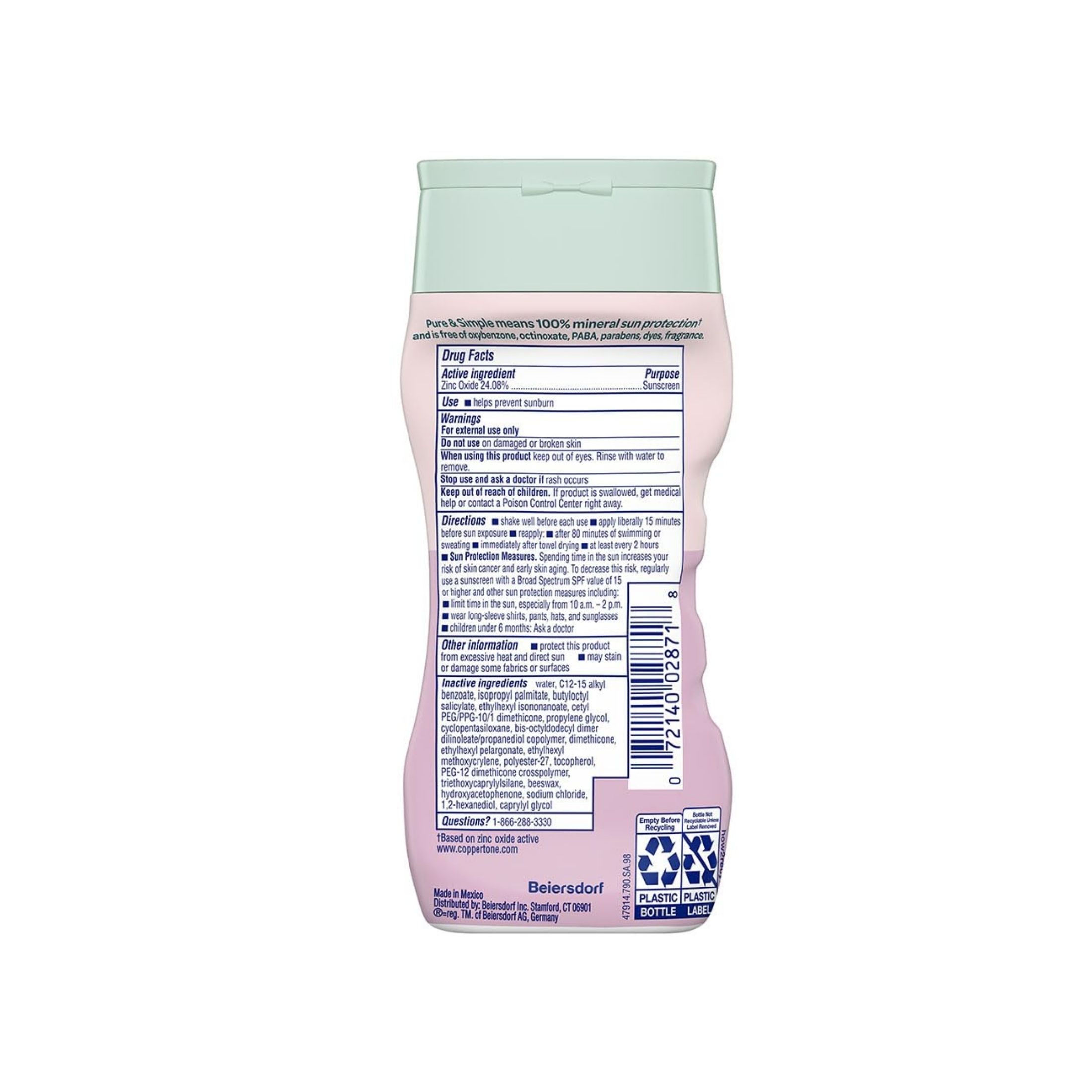 Coppertone Pure & Simple Baby Mineral Sunscreen - SPF 50 - 6 Fl Oz