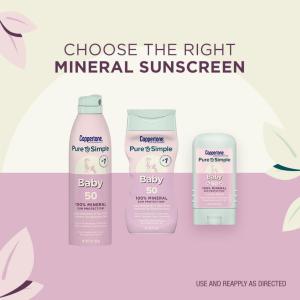 Coppertone Pure & Simple Baby Mineral Sunscreen - SPF 50 - 6 Fl Oz