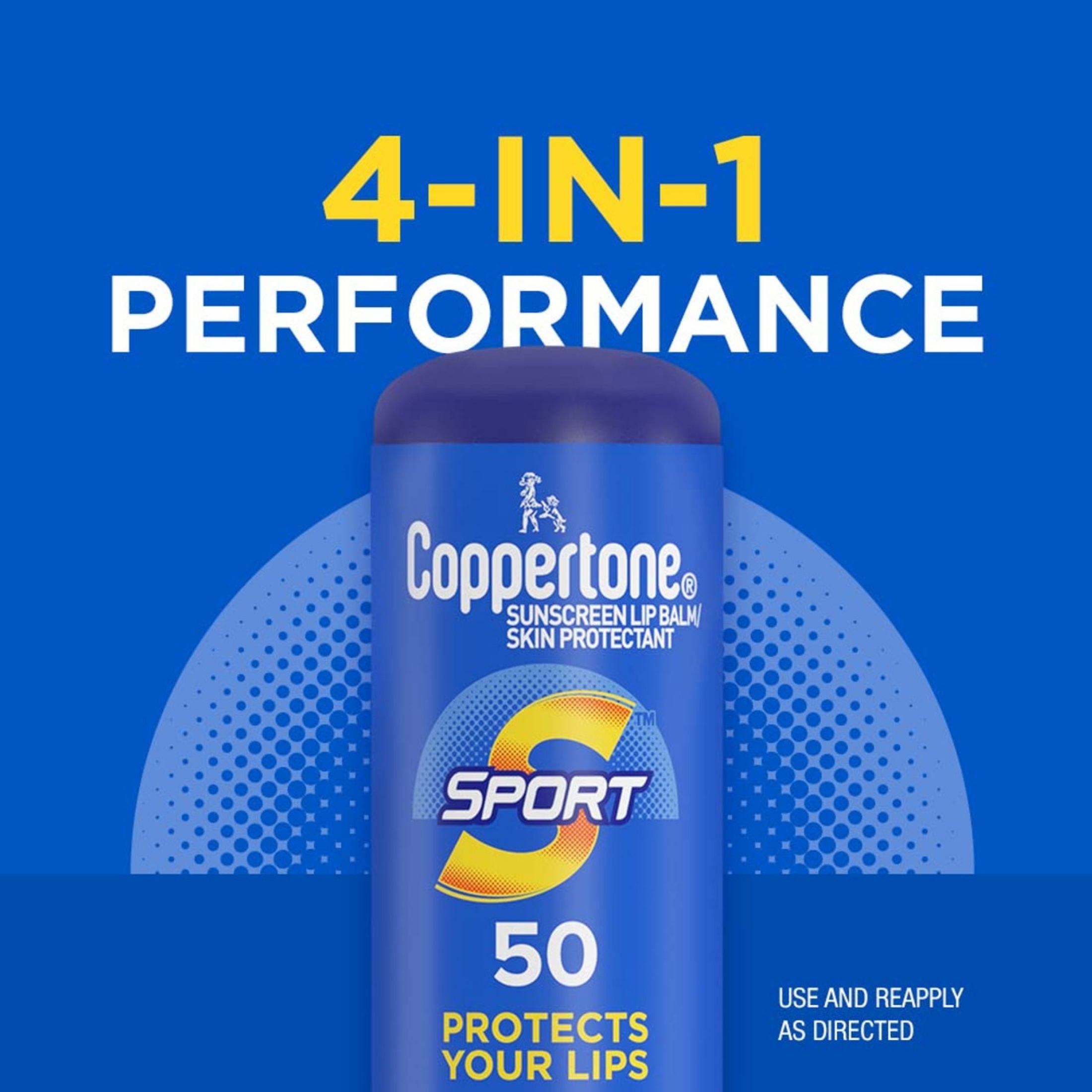 Coppertone Broad Spectrum SPF 50 Sport Sunscreen Lip Balm 0.13 Oz