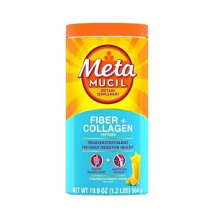 Metamucil Fiber + Collagen Peptides, Powder, Ultra Smooth Orange Flavored 19.9 Oz
