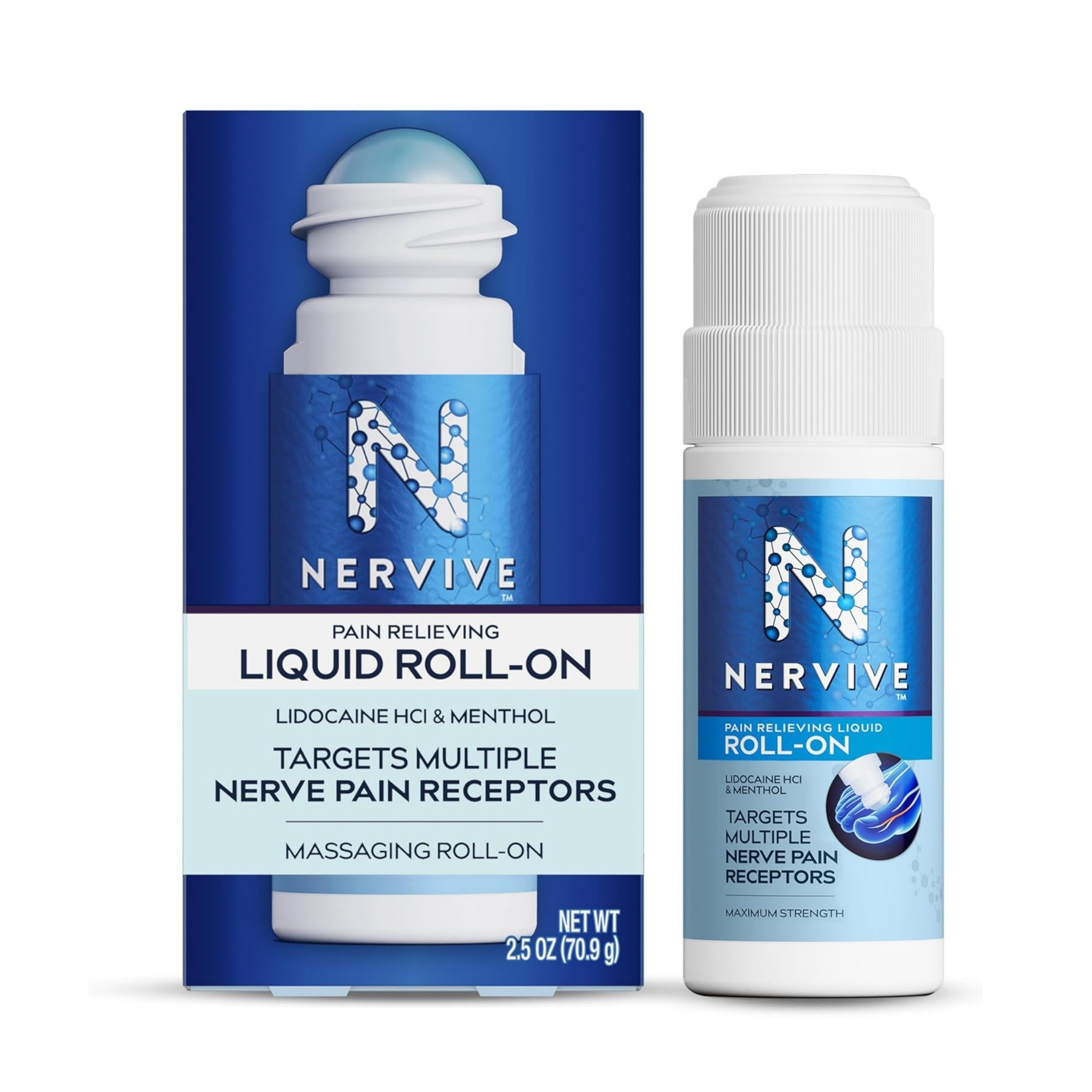 Nervive Nerve Care, Pain Relieving Roll On Liquid, Max Strength