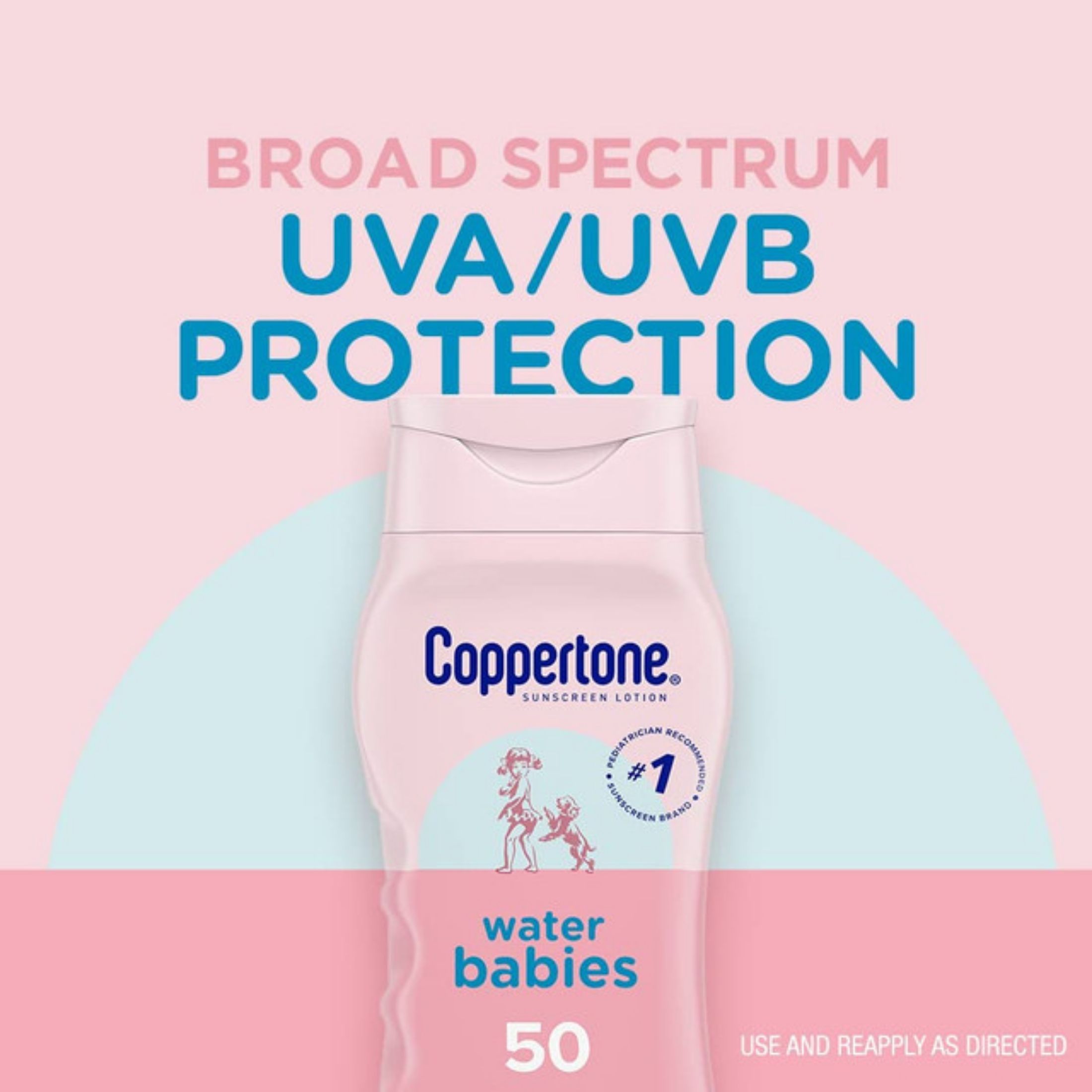 Coppertone Broad Spectrum SPF 50 Water Babies Sunscreen Lotion 8 Fl Oz