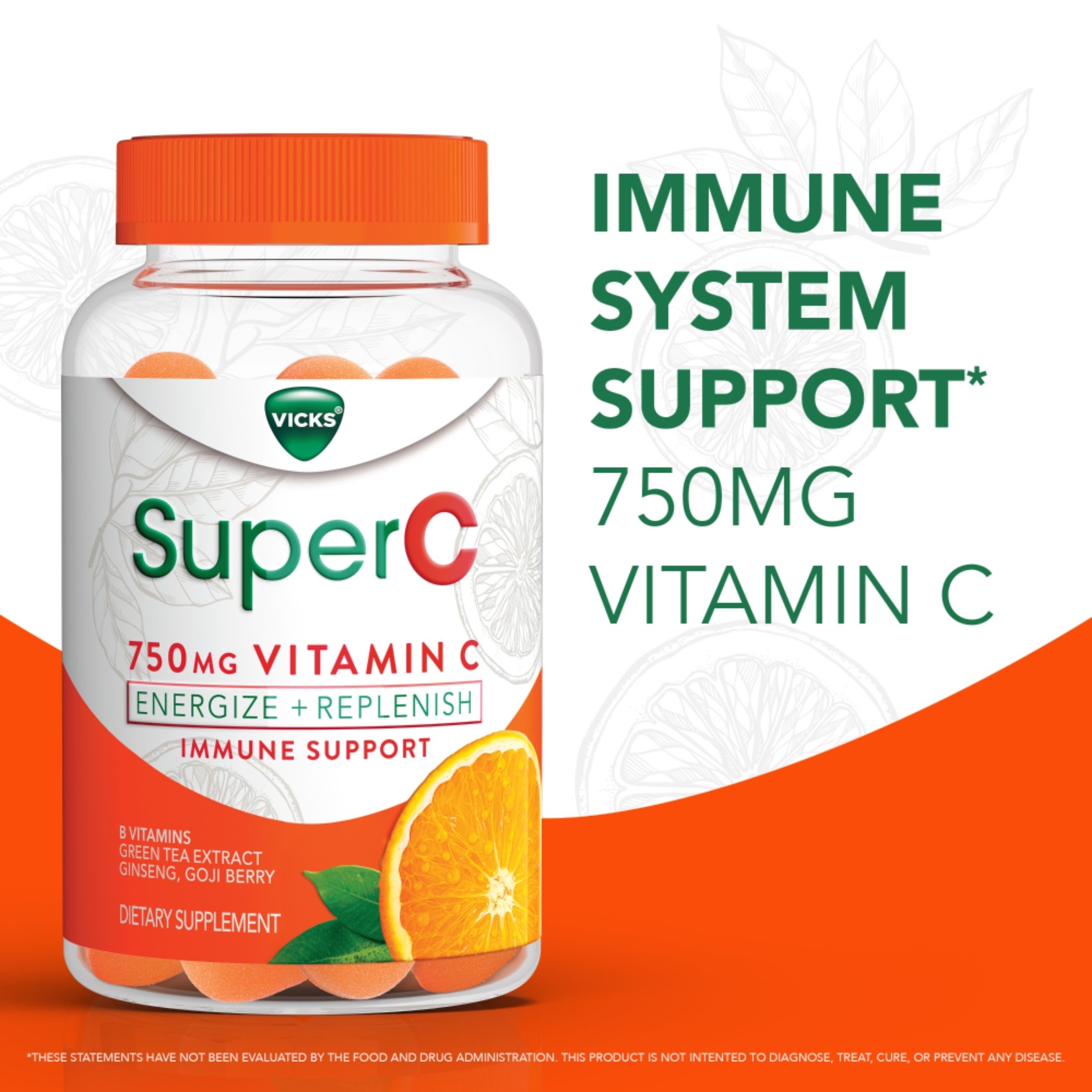 Vicks Vitamin C, 750 Mg, Gummies, Citrus Flavored
