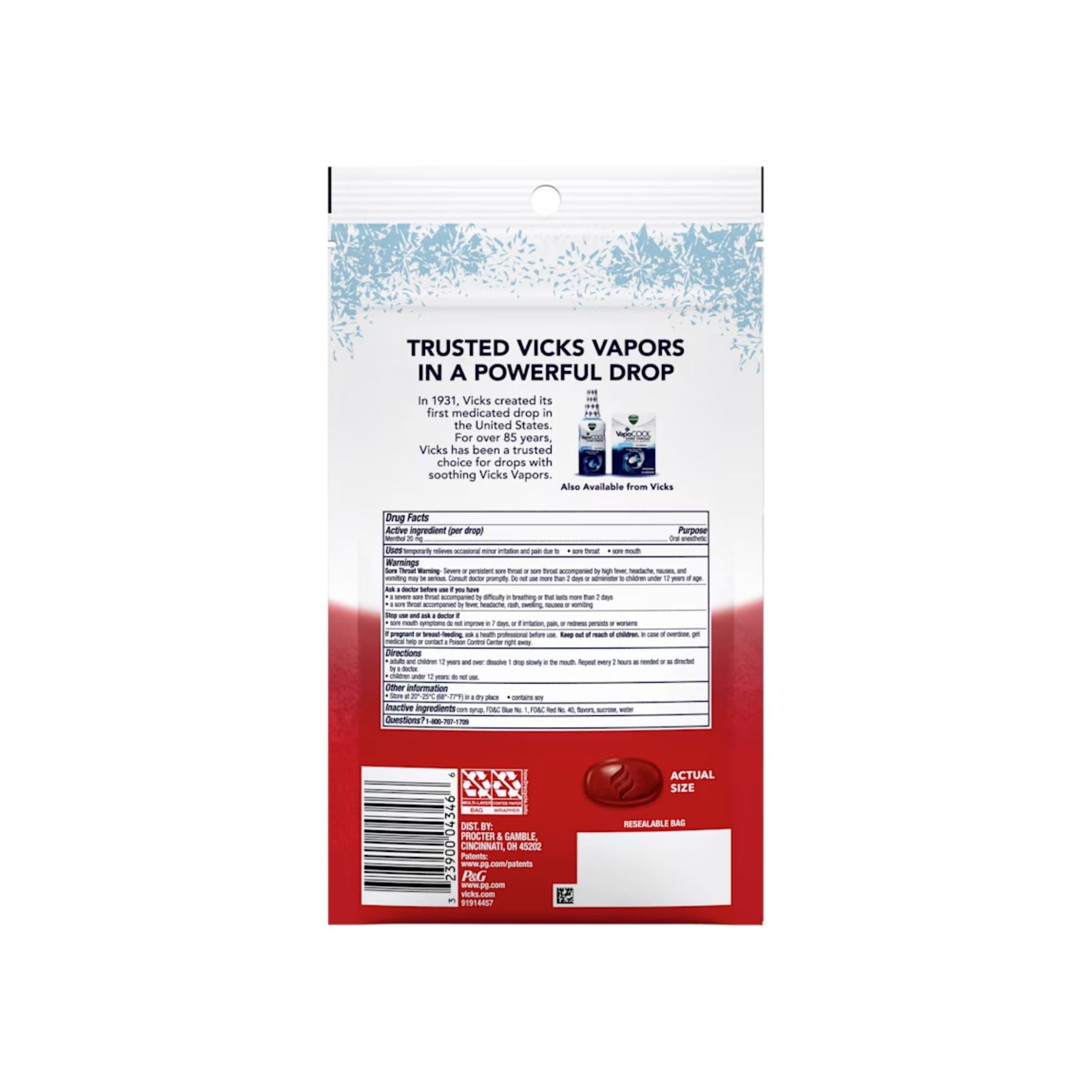 Vicks Medicated Drops, Max Strength, Severe, Cherry Freeze
