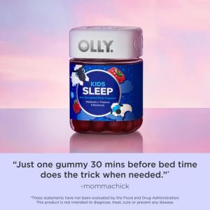 Olly Kids Sleep Raspberry Flavor Gummy Supplement Melatonin .5mg