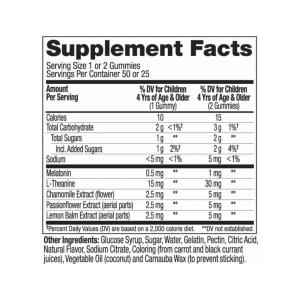 Olly Kids Sleep Raspberry Flavor Gummy Supplement Melatonin .5mg