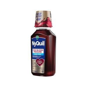 Vicks NyQuil High Blood Pressure Cold And Flu Relief Liquid Medicine, 8 Fl Oz