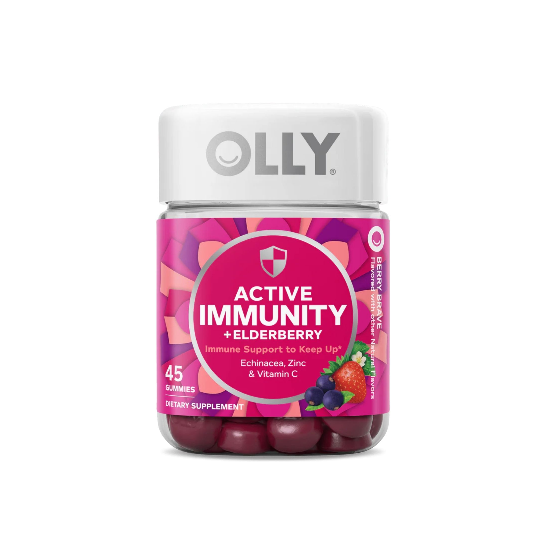 Olly Active Immunity + Elderberry Support Gummies - Berry Brave - 45ct