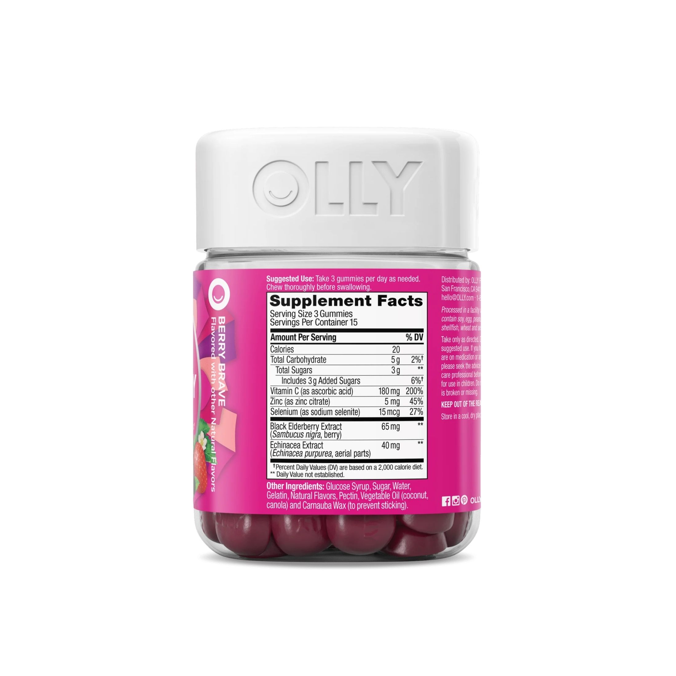 Olly Active Immunity + Elderberry Support Gummies - Berry Brave - 45ct