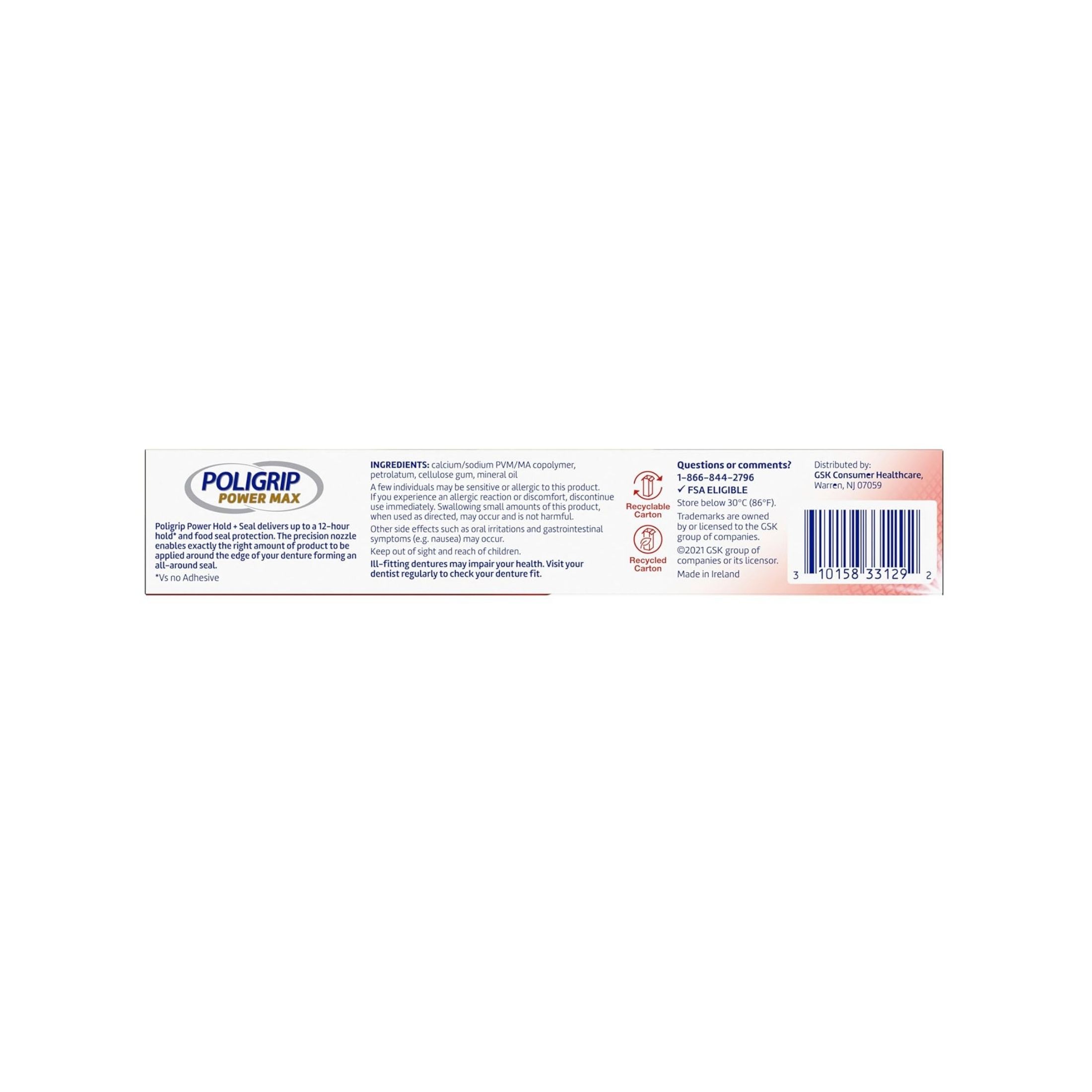 Super Poligrip Denture Adhesive Cream, Power Hold + Seal 2.2 Oz