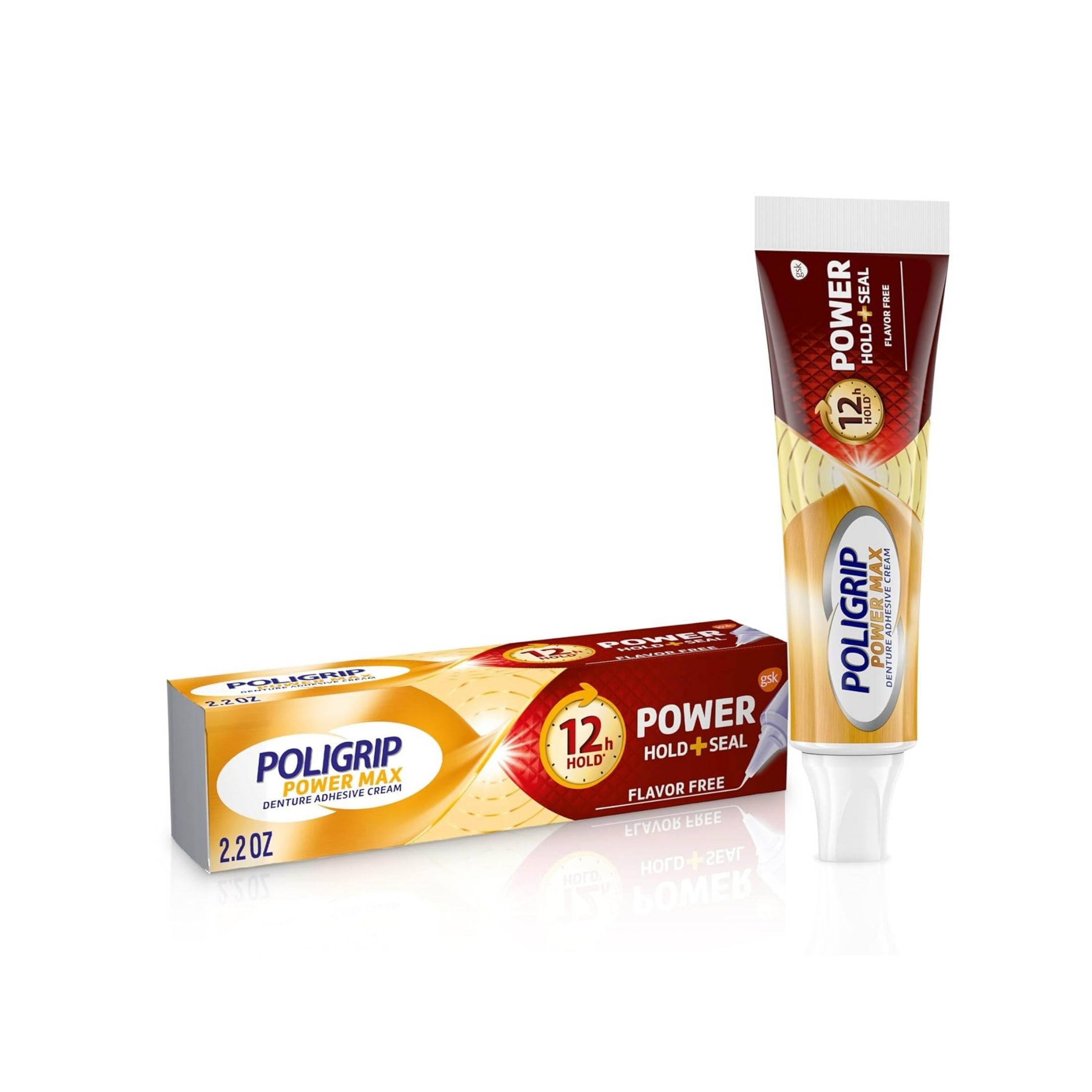 Super Poligrip Denture Adhesive Cream, Power Hold + Seal 2.2 Oz