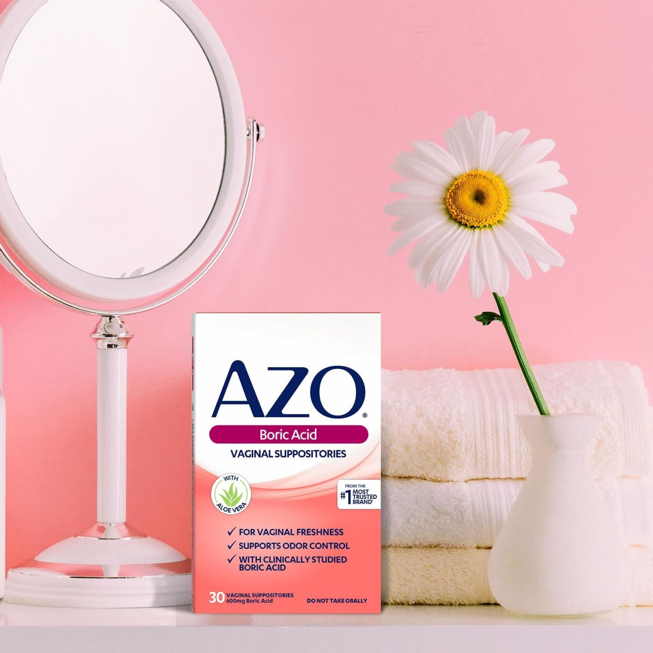Azo Boric Acid, Vaginal Suppositories, 600 Mg, 30 Suppositories