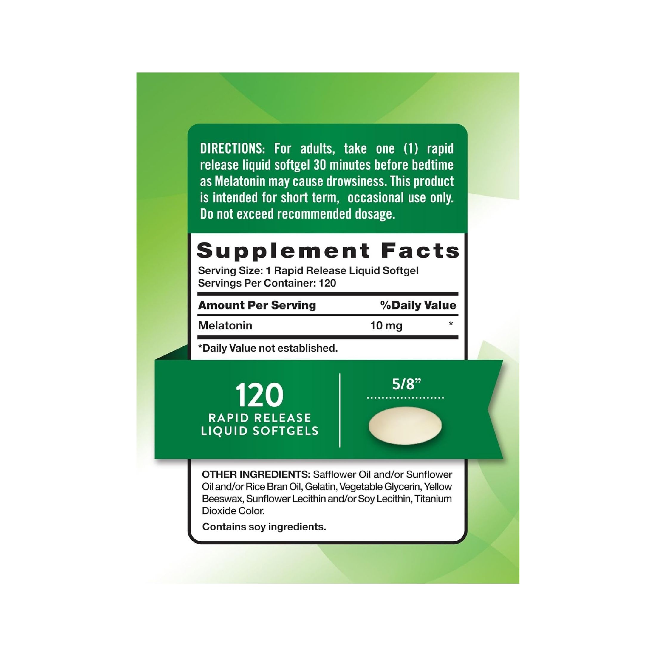 Nature's Truth Melatonin, Rapid Release, 10 Mg, Softgels