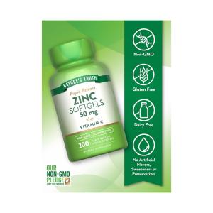 Nature's Truth Zinc 50mg Plus Vitamin C Rapid Release Liquid Softgels 120ct