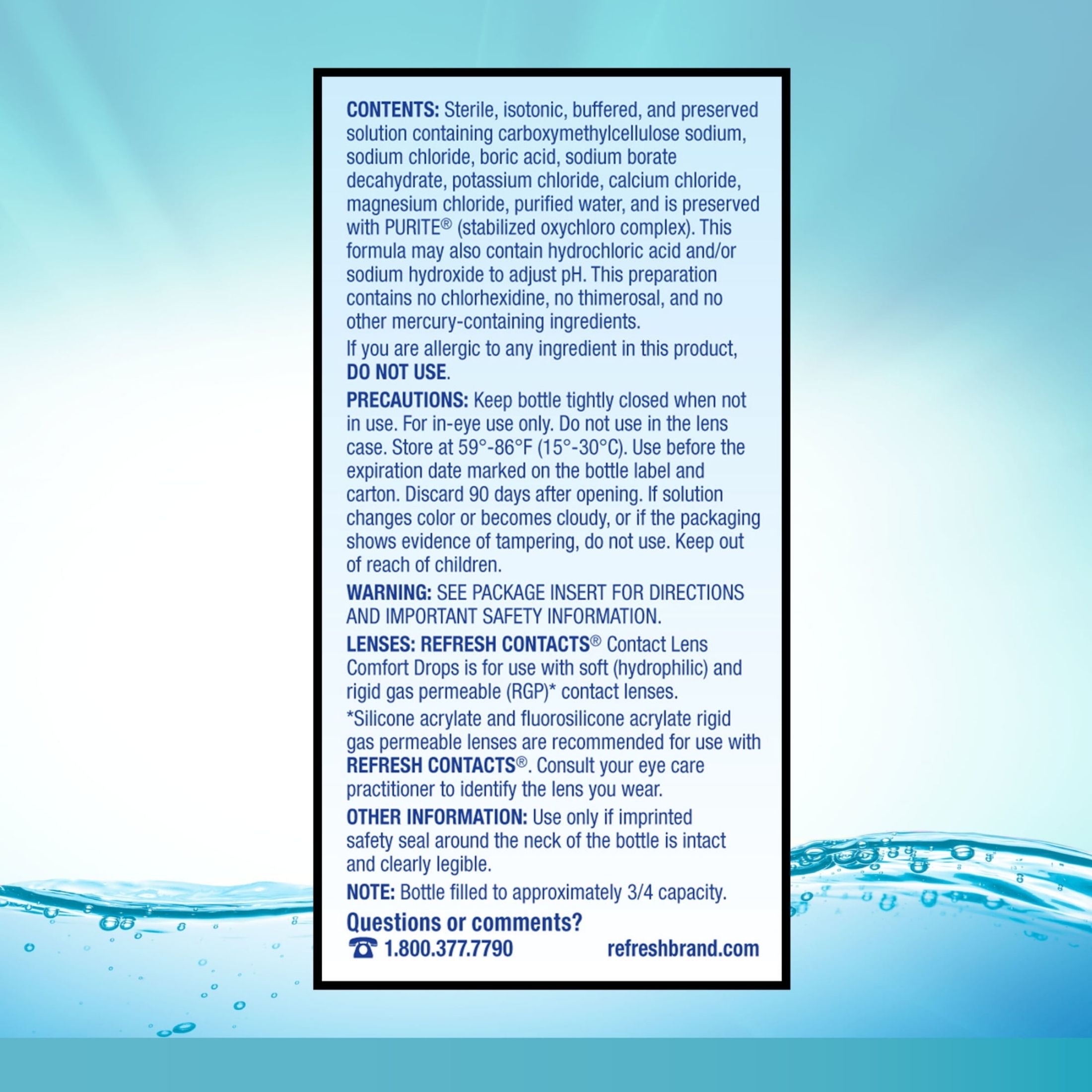 Refresh Contacts Contact Lens Comfort Drops, 0.4 Fl Oz