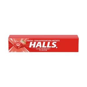 Halls Relief Strawberry Flavor Cough Suppressant & Oral Anesthetic Drops 9 Ct Pack