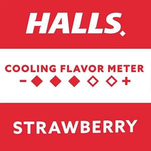 Halls Relief Strawberry Flavor Cough Suppressant & Oral Anesthetic Drops 9 Ct Pack