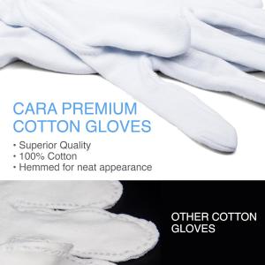 Cara Moisturizing Eczema Cotton Gloves, Large, 24 Pair