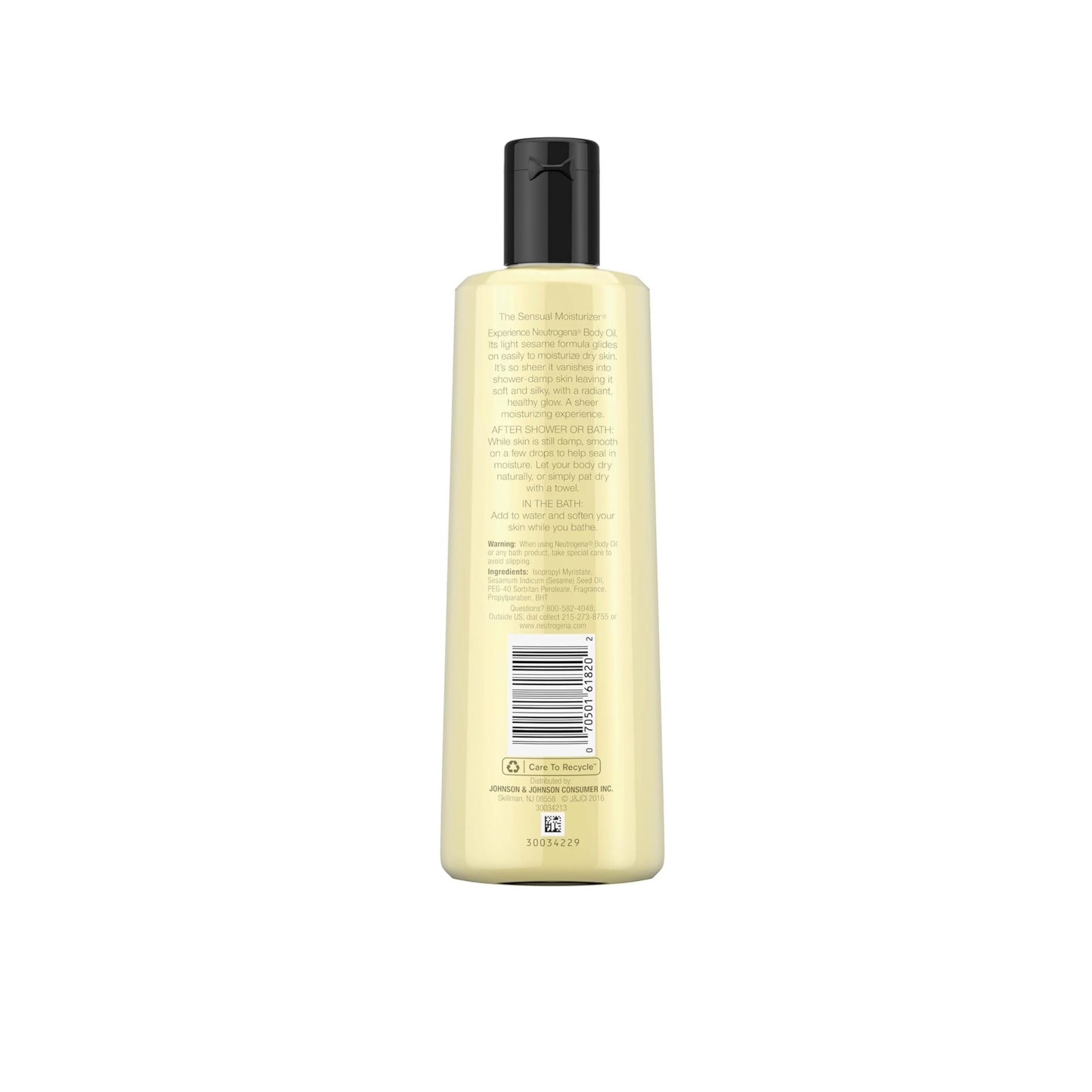 Neutrogena Body Oil For Dry Skin Light Sesame Formula 8.5 Fl. Oz
