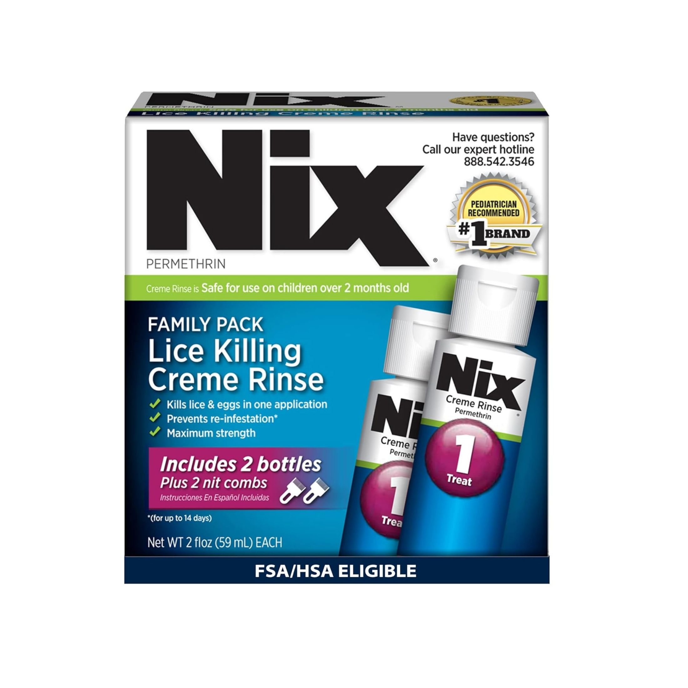 Nix Lice Treatment Creme Rinse And Nit Removal Comb 2 Oz