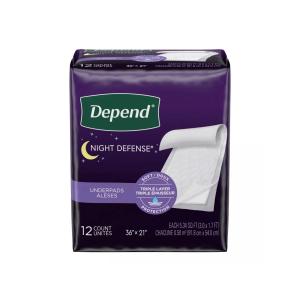Depend Underpads For Incontinence - Overnight Absorbency - 12ct