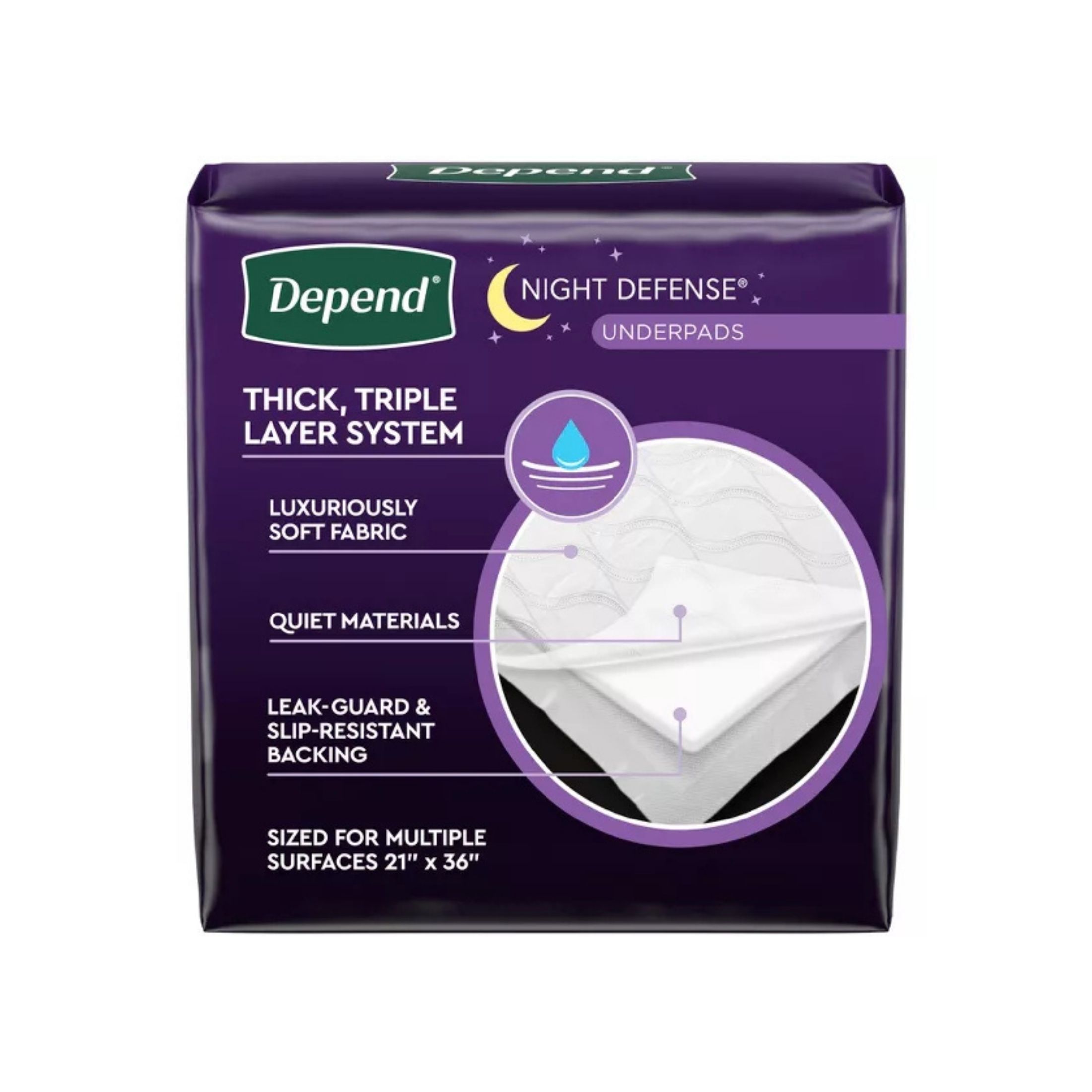 Depend Underpads For Incontinence - Overnight Absorbency - 12ct