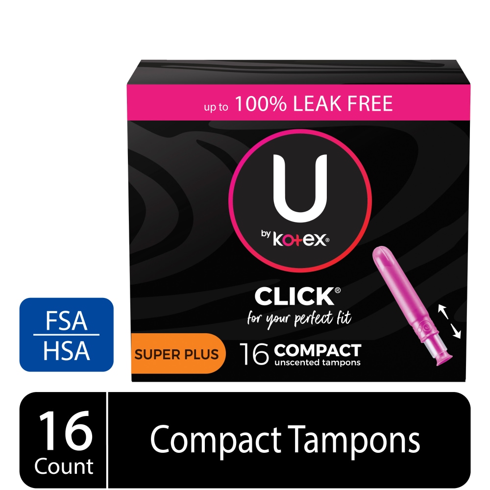 U by Kotex Click Compact Tampons Super Plus Absorbency Unscented