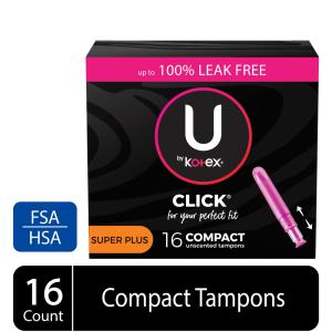 U by Kotex Click Compact Tampons Super Plus Absorbency Unscented
