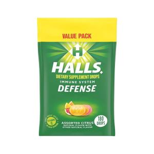 Halls Dietary Supplement Drops, Immune System Defense, Assorted Citrus
