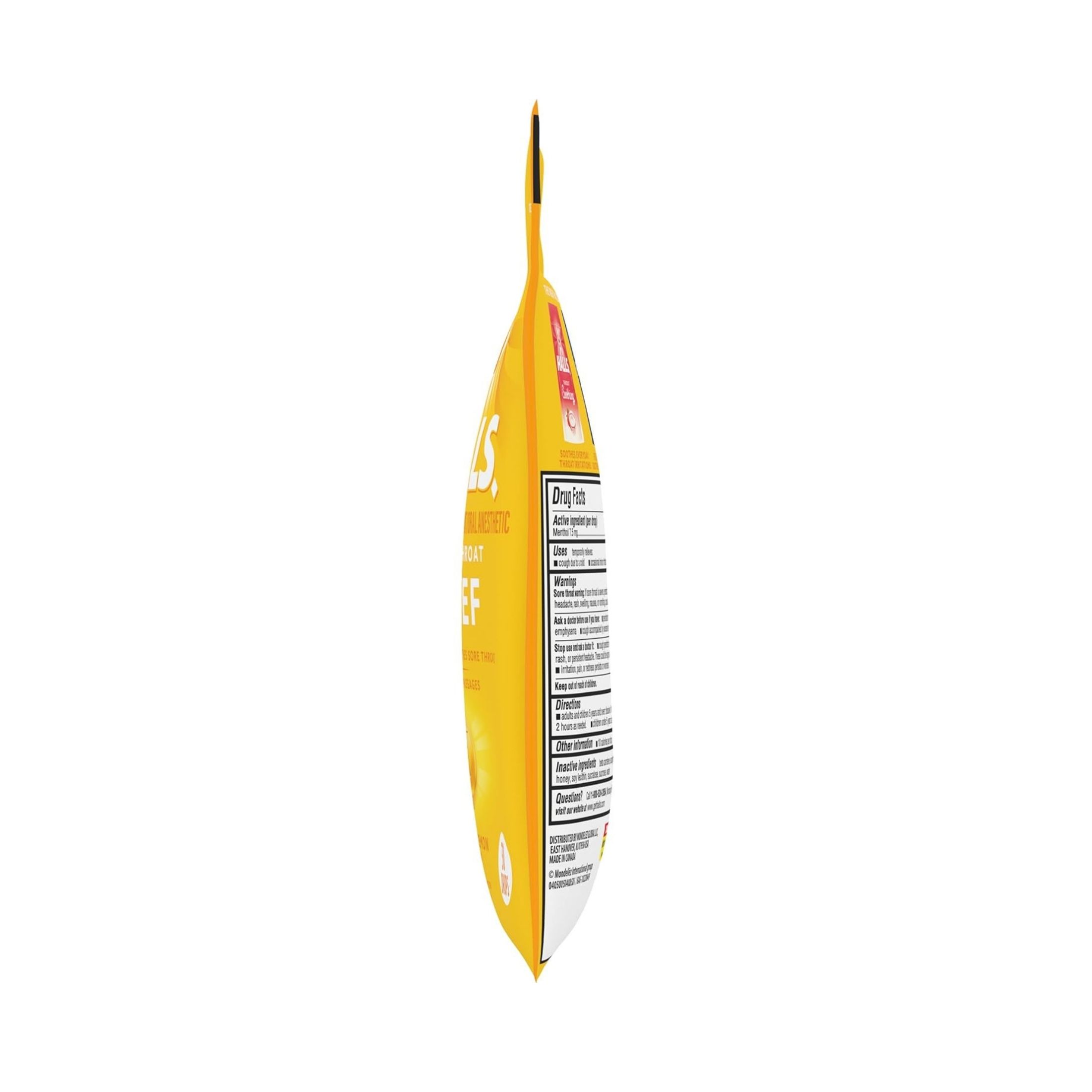Halls Cough & Throat Relief Honey Lemon Flavor Menthol Drops