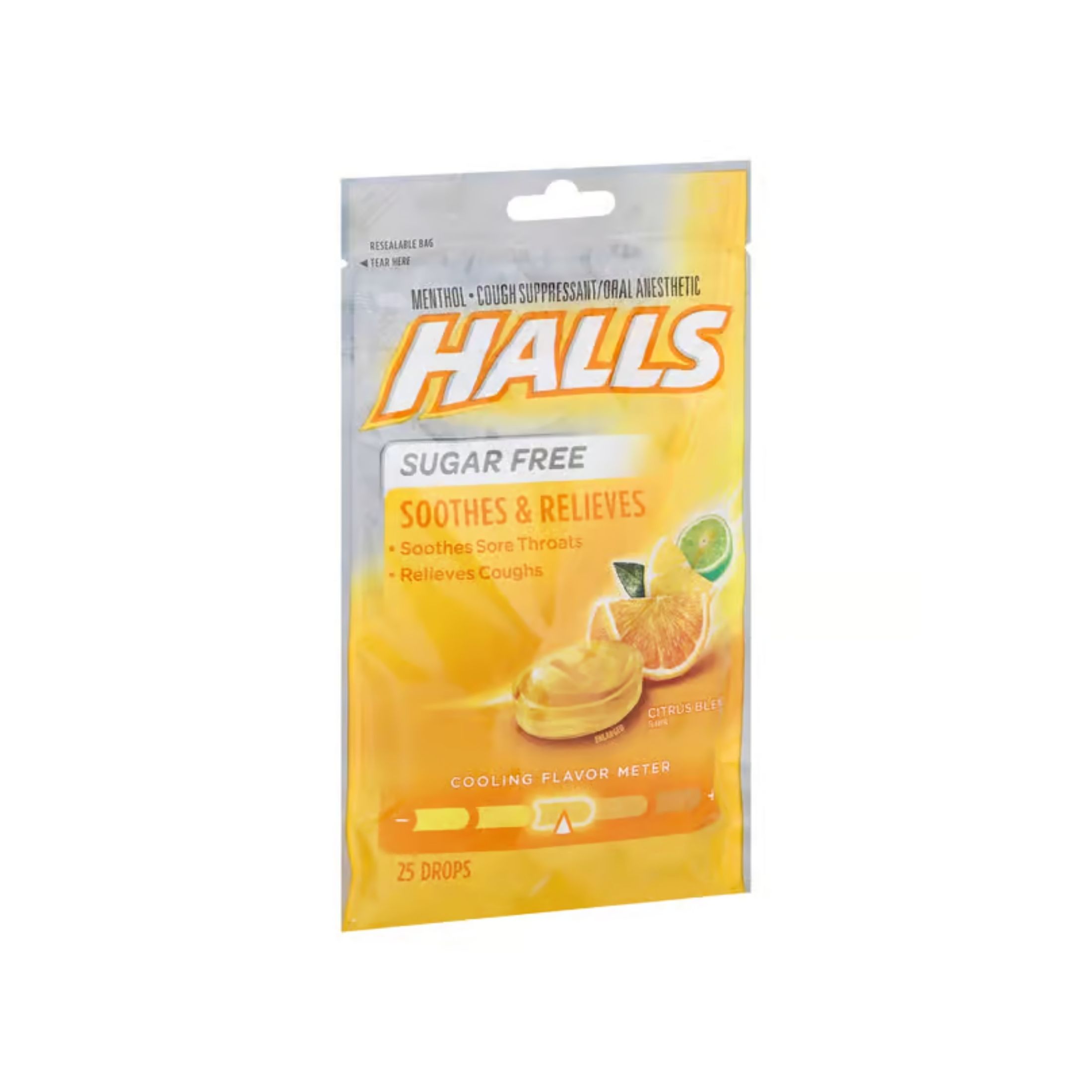Halls Cough Drops, Sugar Free, Citrus Blend Flavor
