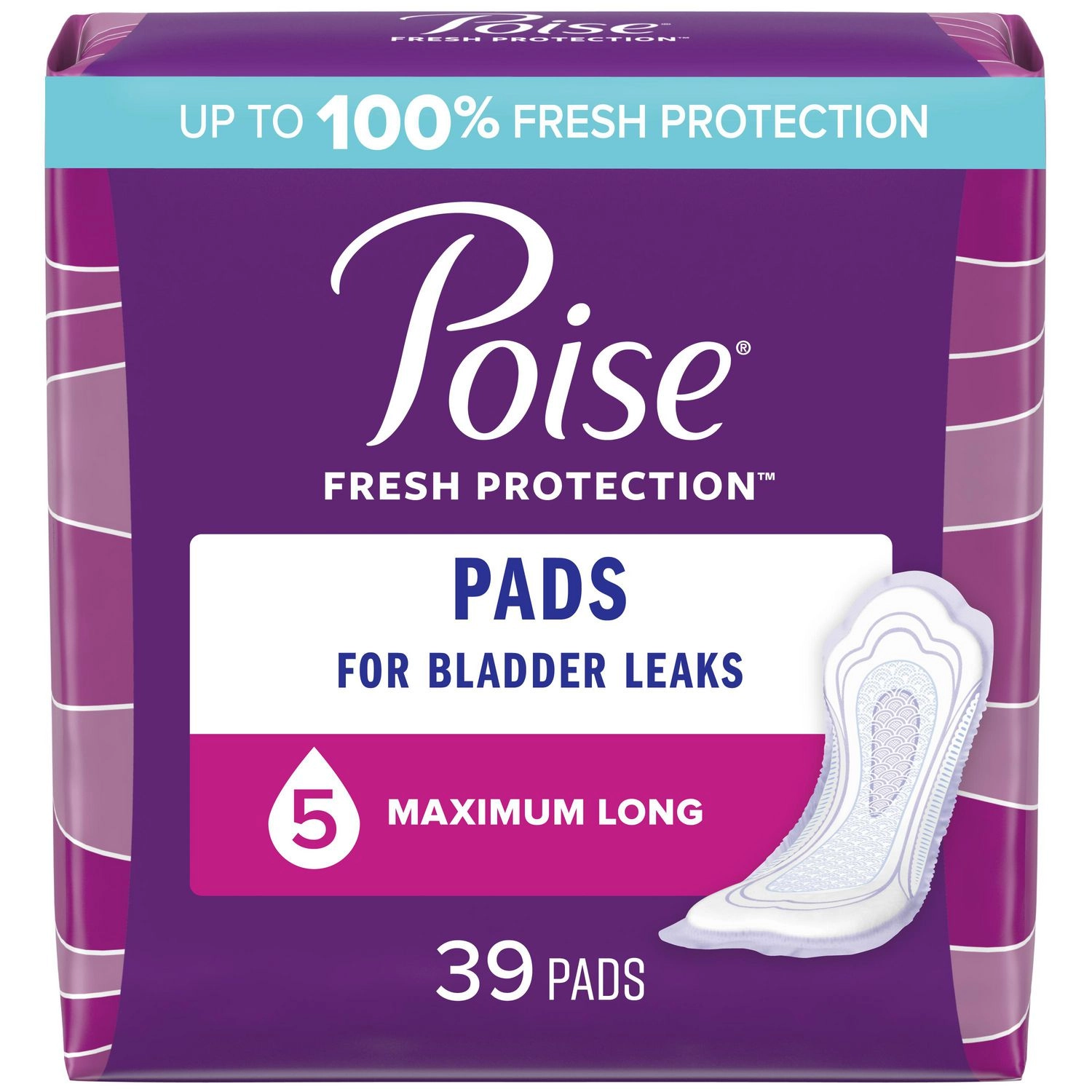 Poise Incontinence Pads For Women, 5 Drop, Maximum Absorbency