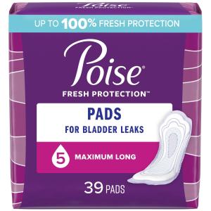 Poise Incontinence Pads For Women, 5 Drop, Maximum Absorbency