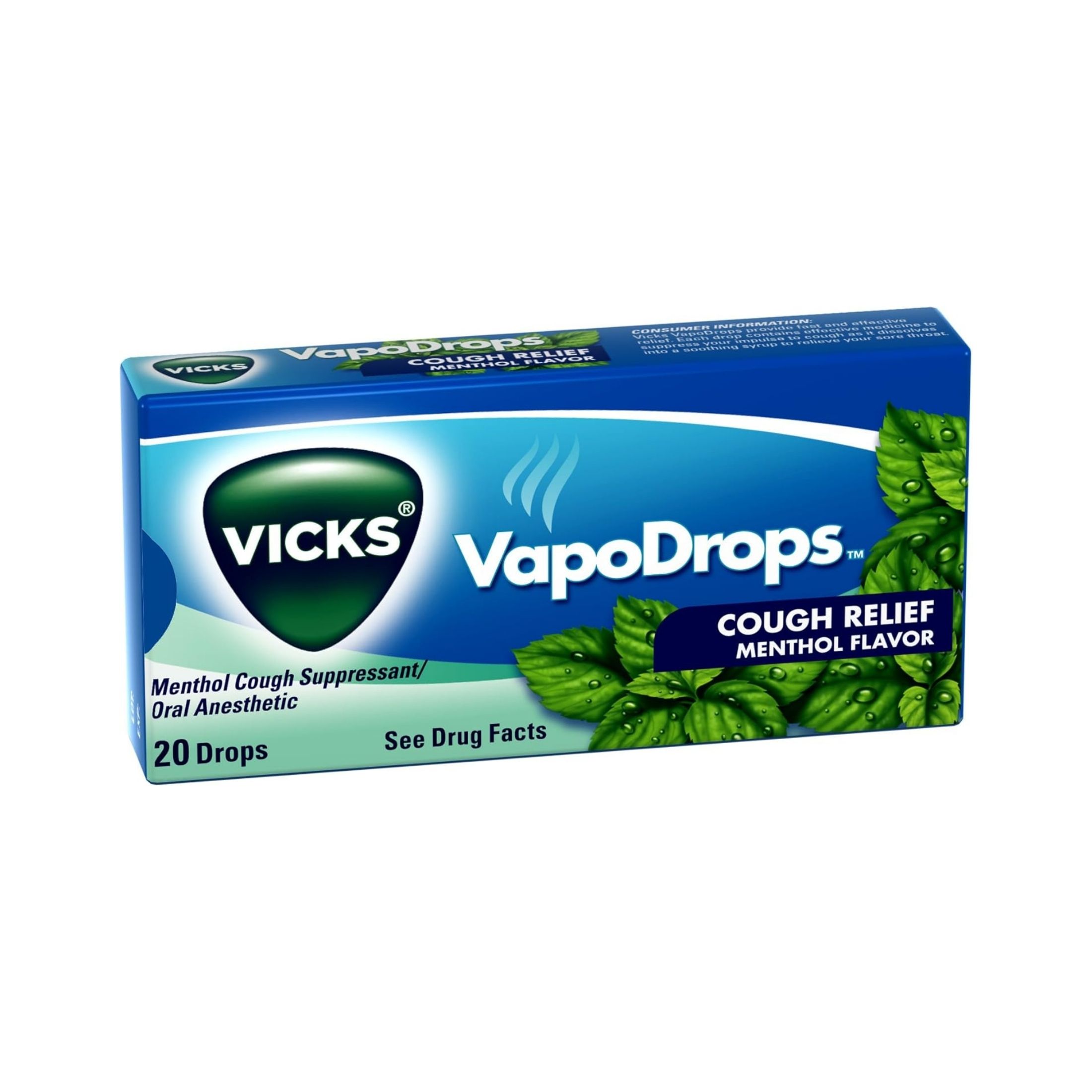 Vicks VapoDrops Cough Relief Drops Menthol Flavor, 1