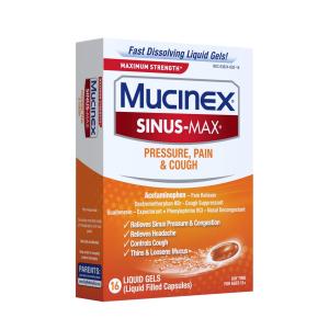 Mucinex Sinus Max Daytime Maximum Strength Pressure, Pain & Cough 16 Liquid Gels