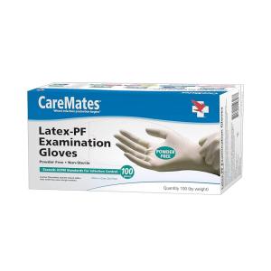 CareMates Latex Disposable Exam Gloves Powder Free Small