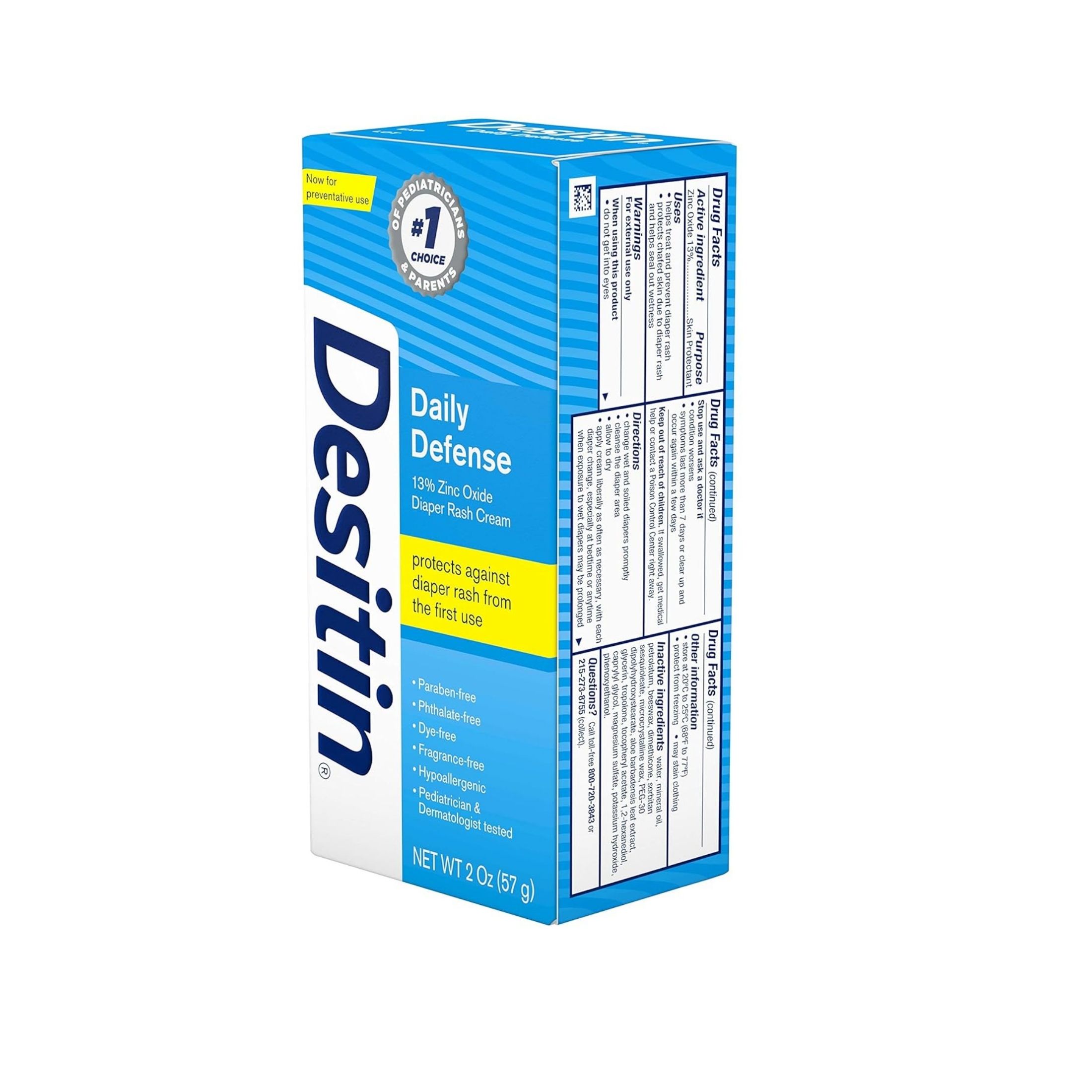 Desitin Daily Defense Baby Diaper Rash Cream, Travel Size - 2 Oz