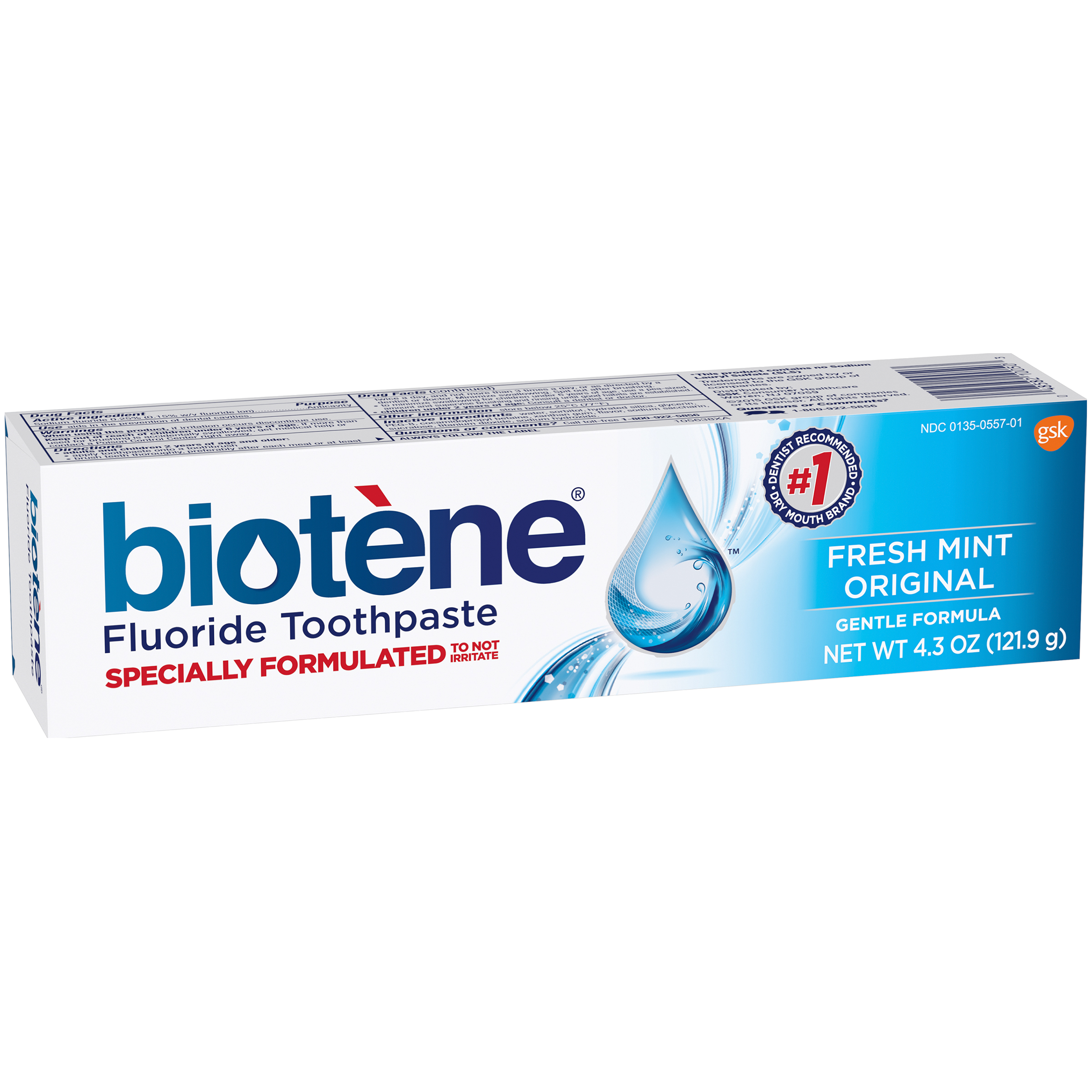 Biotene Fresh Mint Original Fluoride Toothpaste, 4.3 Ounce