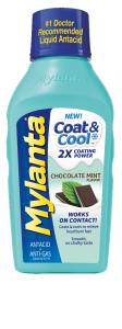 Mylanta Antacid And Gas Relief, Coat & Cool Formula, Chocolate Mint Flavor, 12 Fluid Ounces
