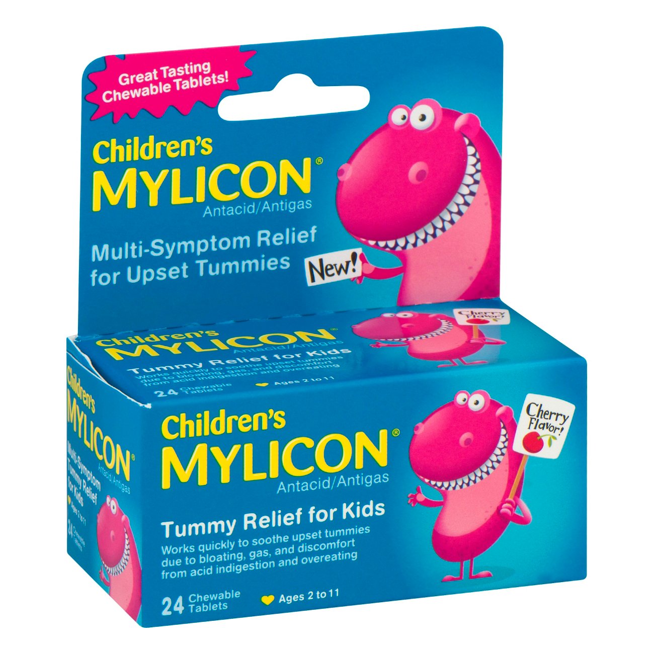 Children's Mylicon Tummy Relief, For Kids, Chewable Tablets, Cherry Flavor