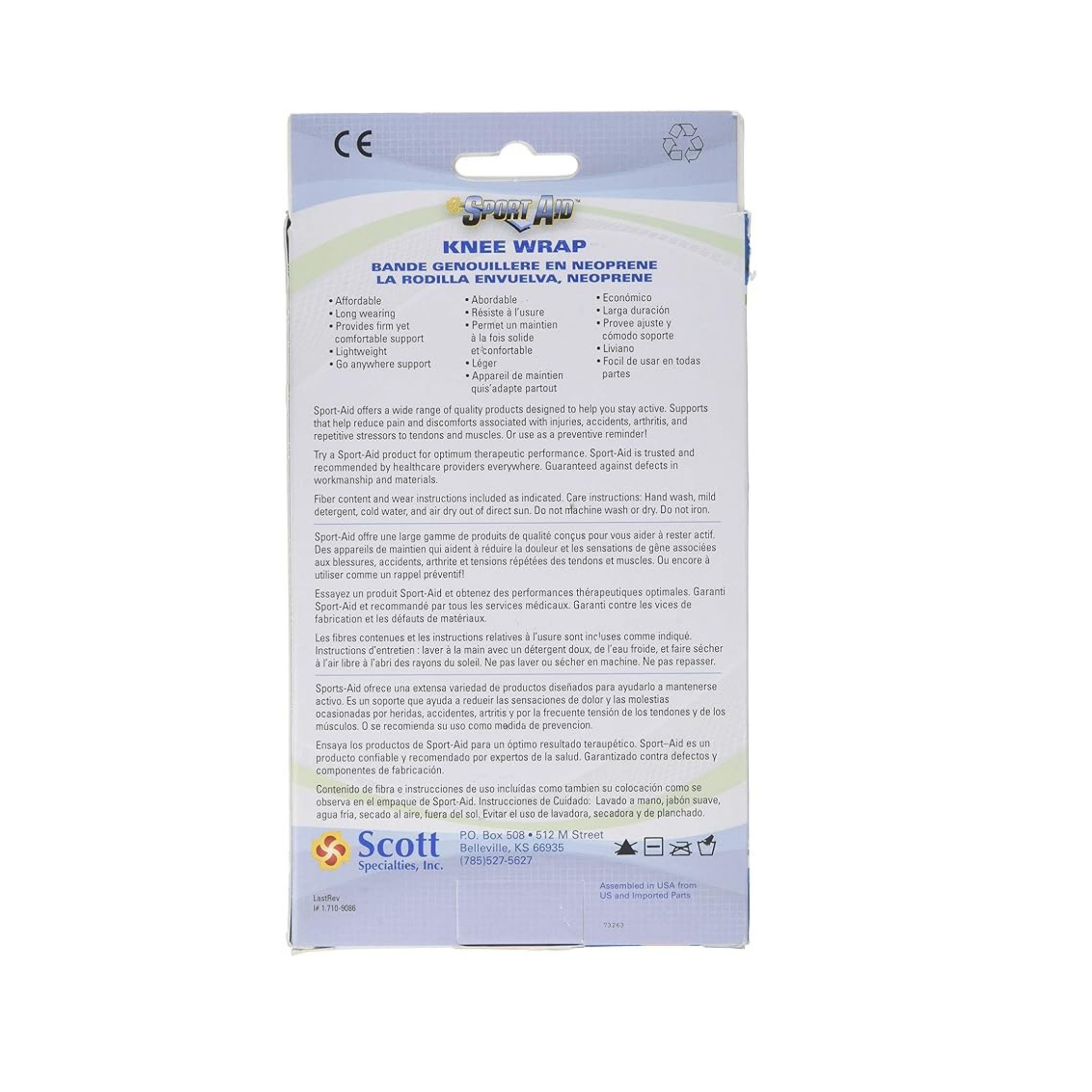 Scott Specialties Knee Wrap Black Neoprene Small 13 -14 Sportaid