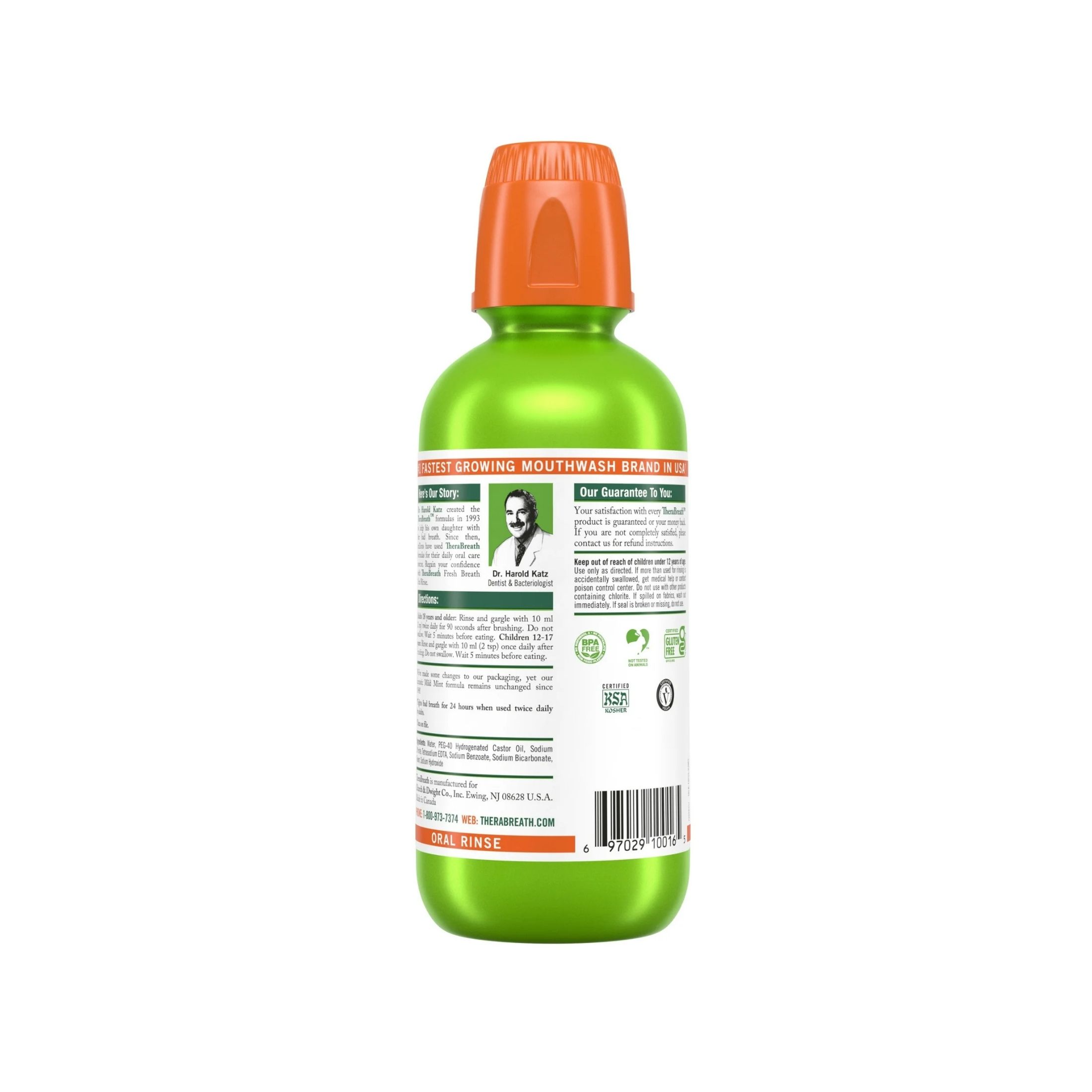 TheraBreath Oral Rinse, Fresh Mild Mint 16 Fl Oz