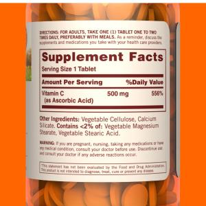 Sundown Naturals Vitamin C 500 Mg Ascorbic Acid Tablets 100