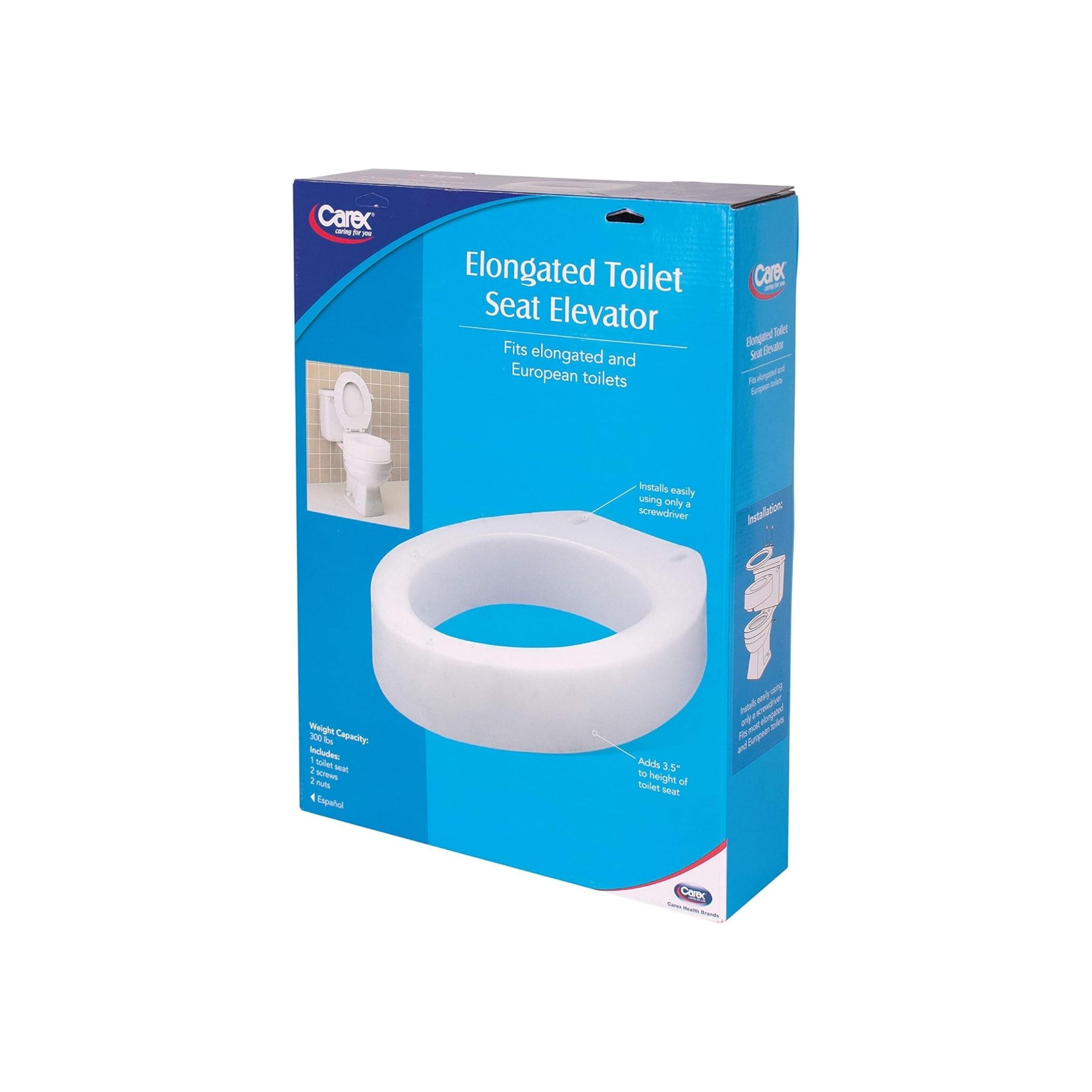 Carex Raised Toilet Seat - White
