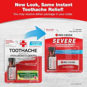 Red Cross Toothache Medication Kit ~ Instant Pain Relief ~ Eugenol Oil